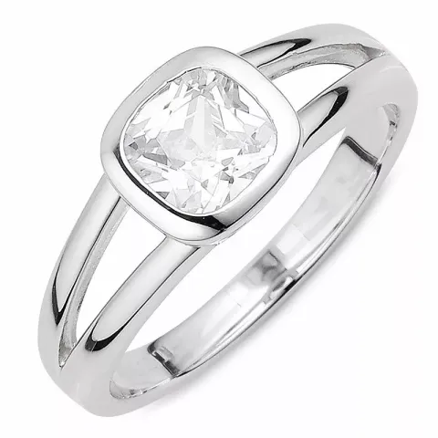 Elegant witte zirkoon ring in zilver