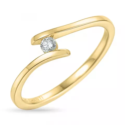 diamant ring in 9 karaat goud 0,07 ct