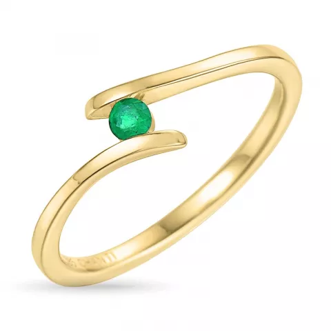 smaragd ring in 9 karaat goud 0,08 ct