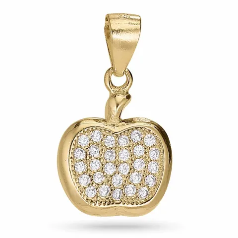 testsieraad appel hanger in verguld sterlingzilver