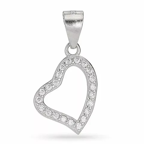 Testsieraad hart zirkoon hanger in zilver