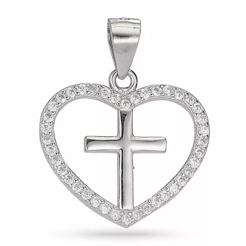 testsieraad kruis zirkoon hanger in zilver