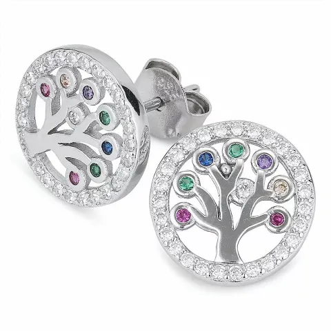 testsieraad boom van het leven zirkoon oorbellen in zilver