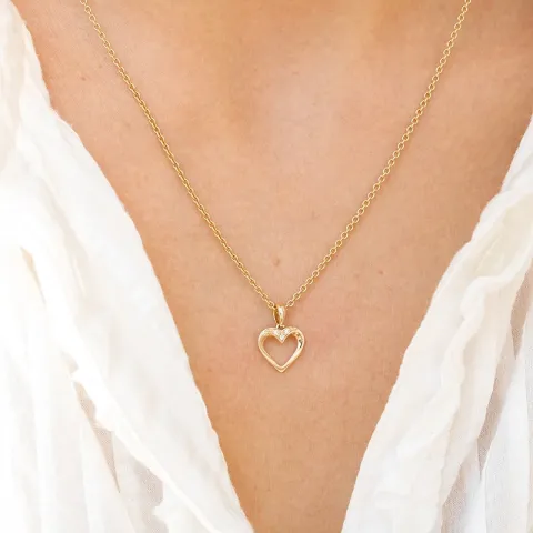 hart diamanten hanger in 14 caraat goud 0,01 ct