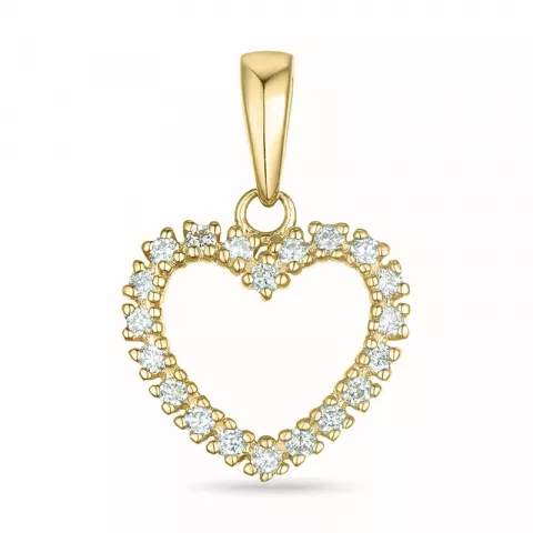 hart diamanten hanger in 14 caraat goud 0,16 ct