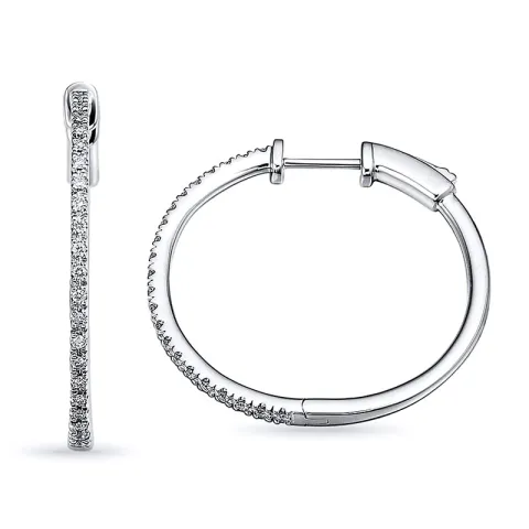 28 mm diamant creool in 14 karaat witgoud met diamant 