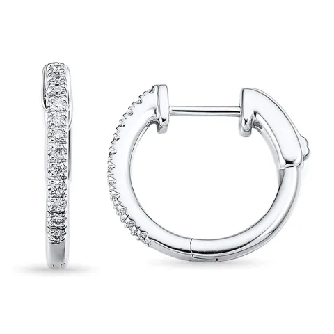 15 mm diamant creool in 14 karaat witgoud met diamant 