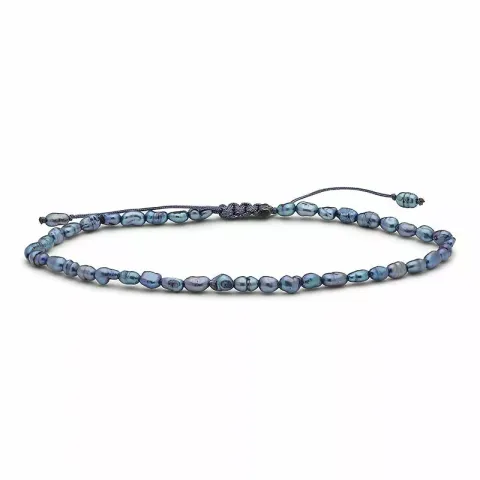 donkerblauw metallic parel armband met zoetwaterparel.