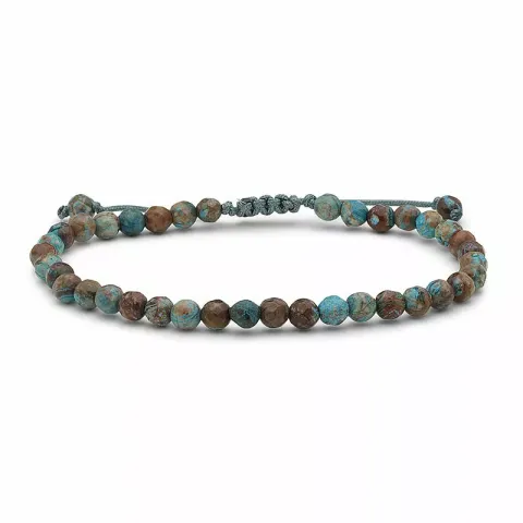 veelkleurig turkoois jasper armband in zijden koord 17 cm plus 3 cm x 4,4 mm