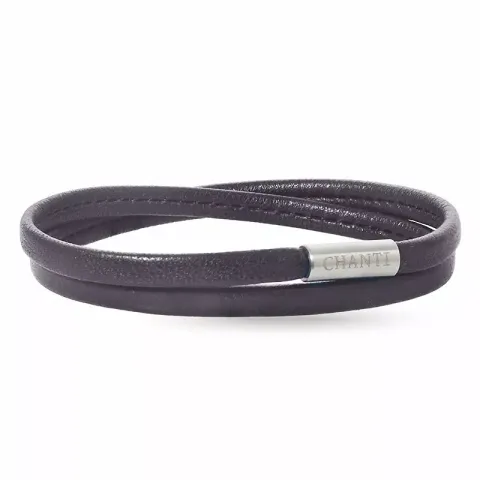 Plat bruin armband in leer met staal slot x 6 mm