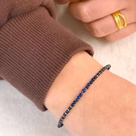 steen armband met lapis lazuli en hematite.