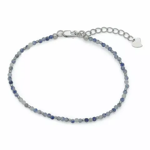 donkerblauw steen armband met sodalit en hematite.