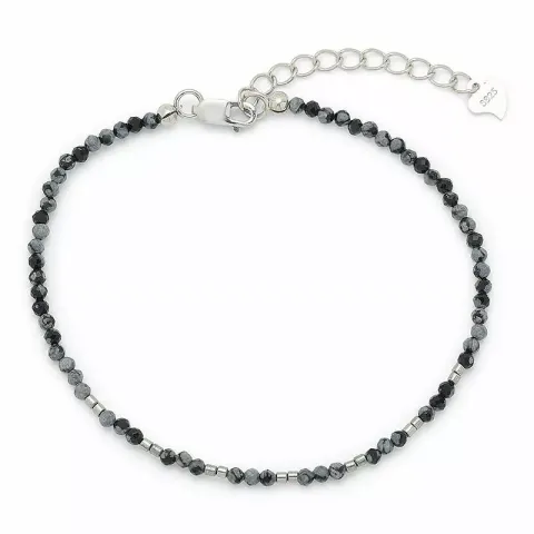 steen armband met obsidian en hematite.