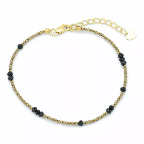 verguld steen armband met hematite en spinel.