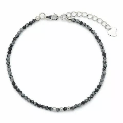 steen armband met obsidian en 3 hematite.