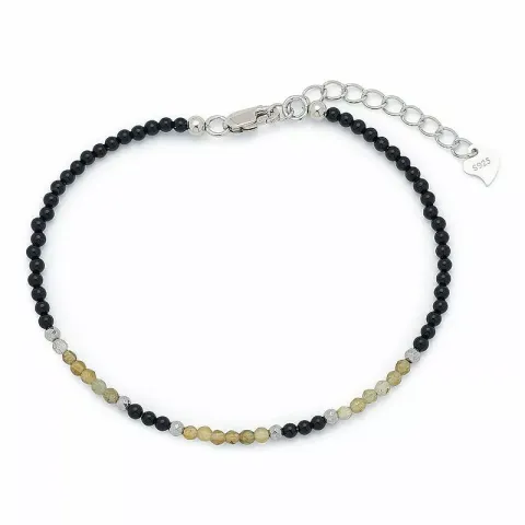 armband met onyx en labradoriet en 6 hematite.