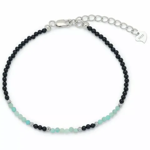 armband met onyx en amazoniet en 6 hematite.