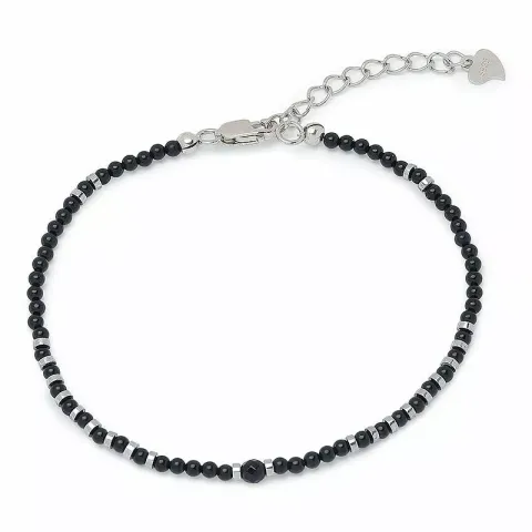 Steen armband met onyx en hematite.