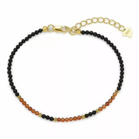 Elegant armband met onyx en granaat en hematite.