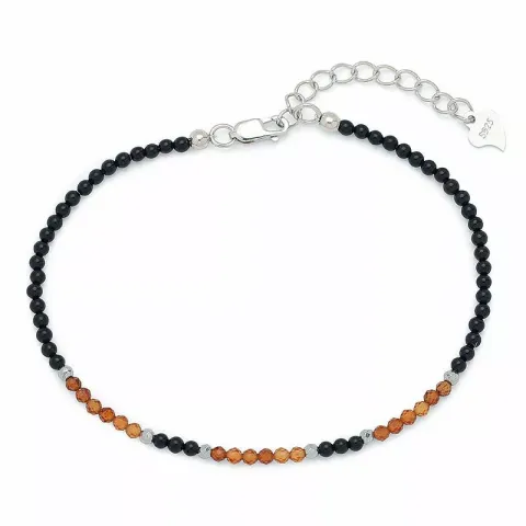 Steen armband met onyx en granaat en hematite.