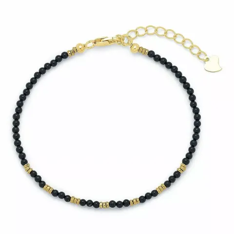 zwart steen armband met onyx en hematite.