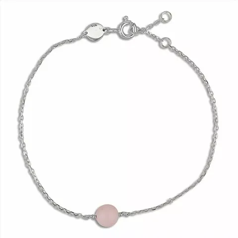 Roze kwarts ankerarmband in zilver