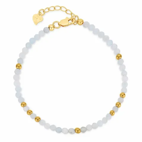 3 mm blauwe steen armband met aquamarijn