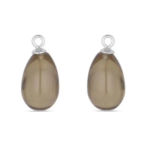 verzamelmonster rookkleurige kwarts hangers voor oorbellen in zilver