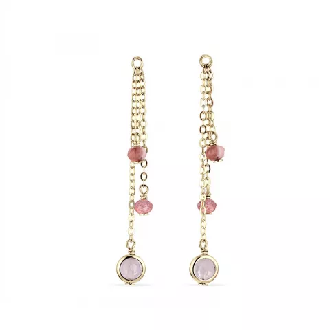 roze hangers voor oorbellen in verguld zilver