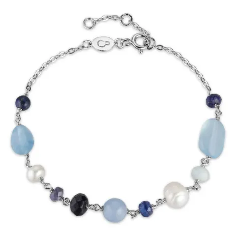 blauwe armband in zilver x 6,6 mm