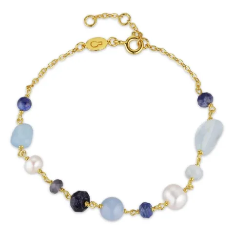 met fouten blauwe armband met steen.