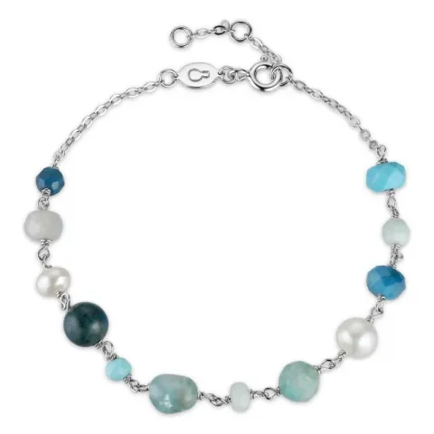 blauwe armband in zilver x 6,5 mm