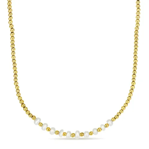 verzamelmonster hematite ketting met zoetwaterparel