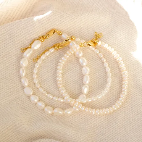 6 mm armband met zoetwaterparel