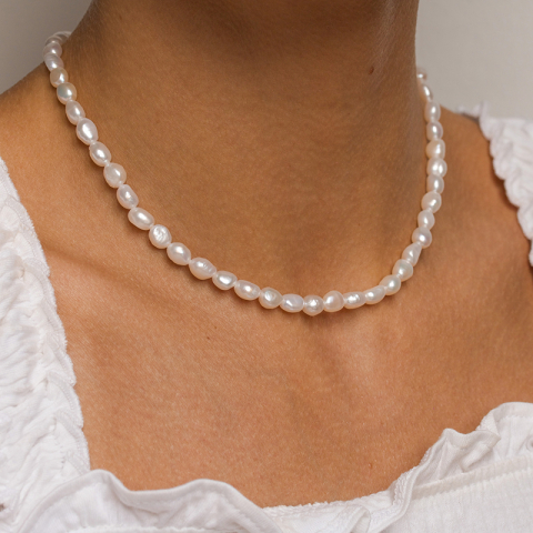 6 mm ketting met zoetwaterparel