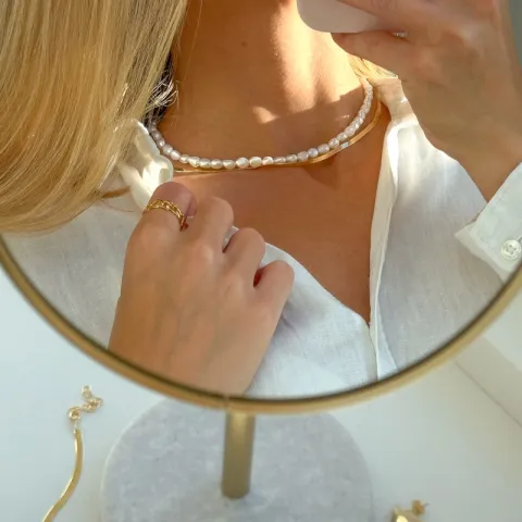 6 mm ketting met zoetwaterparel