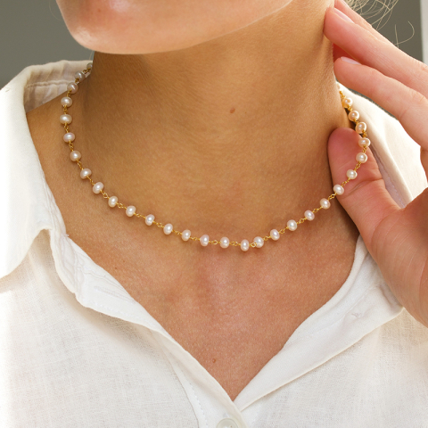 parel ketting met parel.