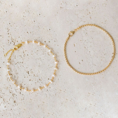 4 mm armband met zoetwaterparel