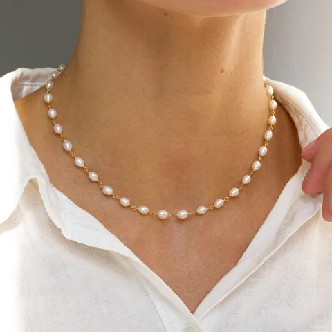 4,5 mm ketting met zoetwaterparel