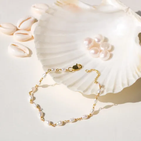 3 mm armband met zoetwaterparel
