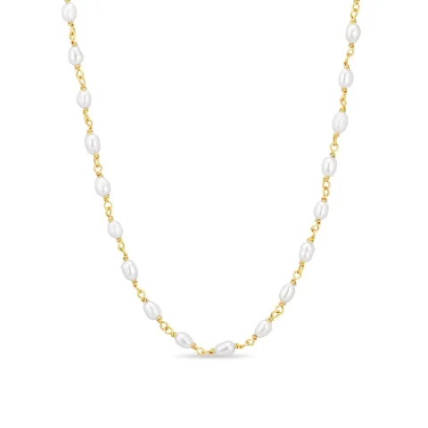 3 mm ketting met zoetwaterparel