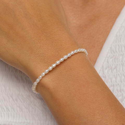 3,5 mm armband met zoetwaterparel