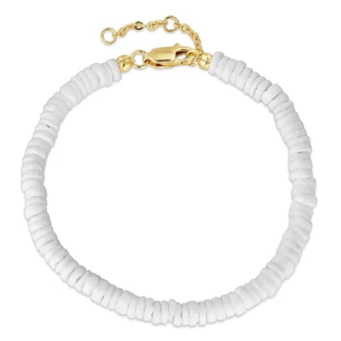 shell armband in verguld sterlingzilver 16 cm plus 3 cm x 4,0 mm