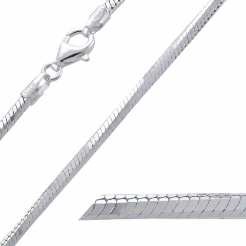 Eenvoudige kaart slangenketting in zilver 38 cm x 2,0 mm