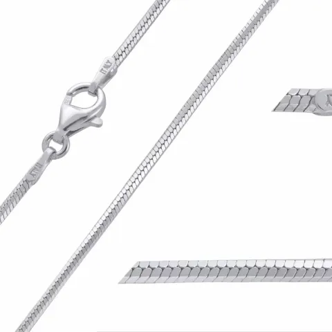 Eenvoudige slangenketting in gerodineerd zilver 38 cm x 1,6 mm