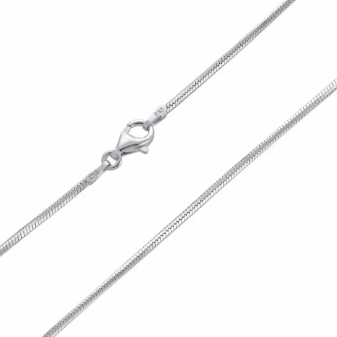 Eenvoudige slangenketting in gerodineerd zilver 38 cm x 1,6 mm