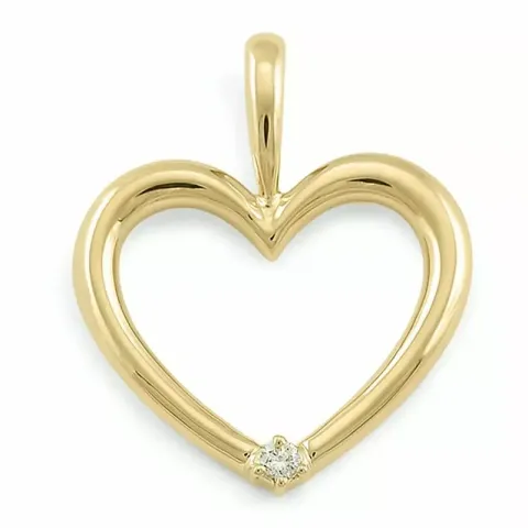 hart lab grown diamant hanger in 9 caraat goud 0,03 ct