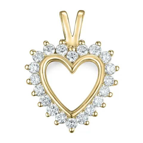 hart lab grown diamant hanger in 9 caraat goud 0,46 ct