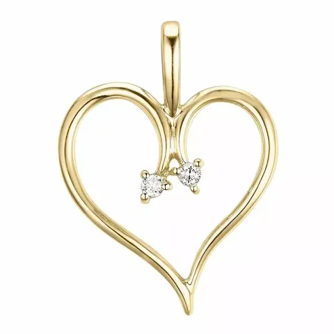 hart lab grown diamant hanger in 9 caraat goud 0,04 ct