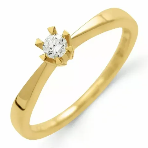 0,10 ct lab grown diamant solitaire ring in 9 karaat goud 0,10 ct